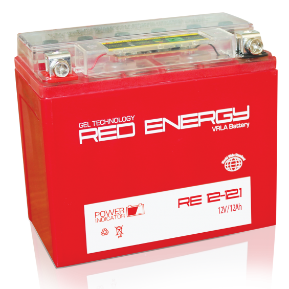 Red Energy RE 1212.1 (YT12B-BS) (12 А/ч, 190А) Прямая (L+), AGM сухозаряженный для снегоходов и квадроциклов