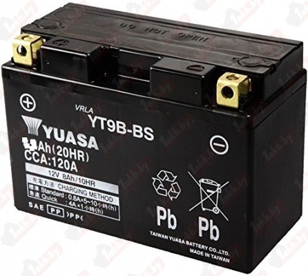 Yuasa YT9B-BS (8 A/h), 120A L+