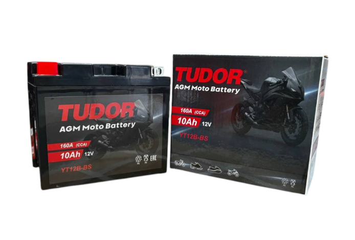 Tudor YT12B-BS (10 А/ч, 160А) L+, AGM мотоаккумулятор для Honda CB500F / Yamaha MT-07 - фото 3
