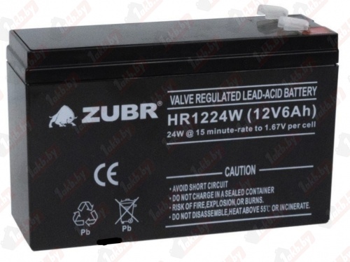 Аккумулятор для ИБП Zubr HR1224W (6 A/h), 12V Slim