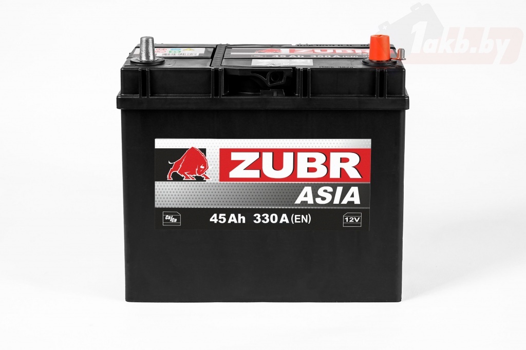 ZUBR Ultra ASIA (45 А/ч, 400А) Обратная (R+), тонкие клеммы JIS T1 для Hyundai/Kia