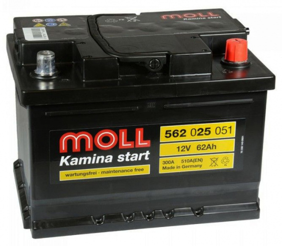 MOLL (62 A/h), 510A R+ низкий
