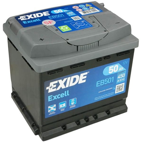 Exide Excell EB501 (50 A/h), 450A L+