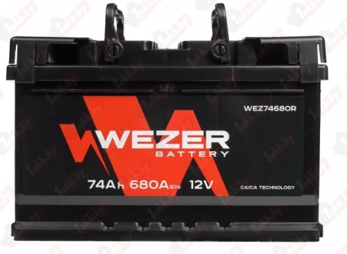 WEZER (74 A/h), 680A R+ низ.