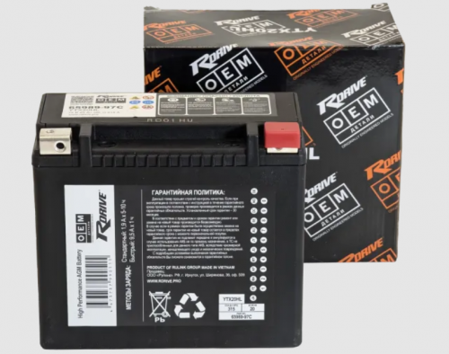 RDrive YTX20HL-BS (18 А/ч, 315А) Обратная (R+), AGM High Performance для квадроциклов Can-Am Outlander/Renegade