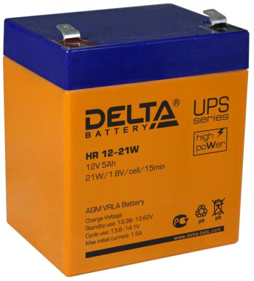 Аккумулятор для ИБП Delta HR 12-21 W 12V-5 Ah