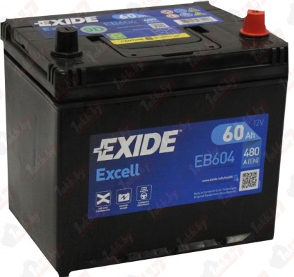 Exide Excell EB604 (60 A/h), 390A R+ JIS