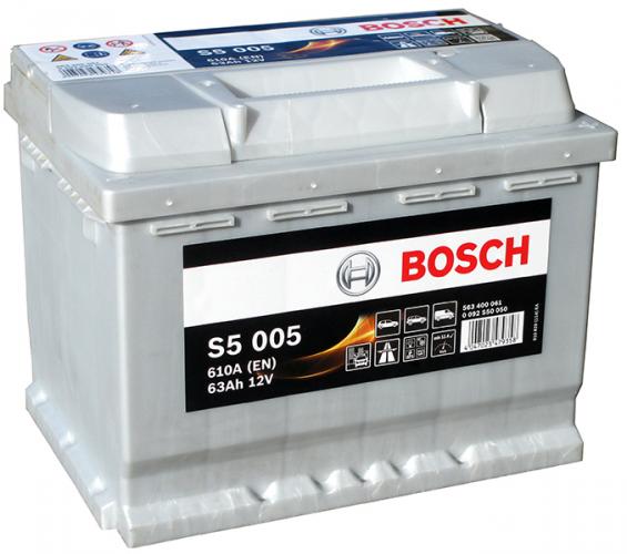 Bosch S5 005 (63 А/ч, 610А) Обратная (R+), решетка PowerFrame для BMW 1-Series (E87)
