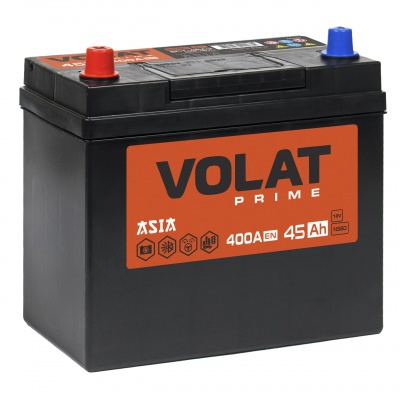 VOLAT Prime Asia (45 А/ч, 400А) L+, JIS B24L тонкие клеммы для Hyundai/Kia