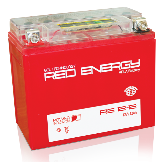Red Energy RE 1212 (12 А/ч, 185А) L+, AGM под болт М6 для мототехники