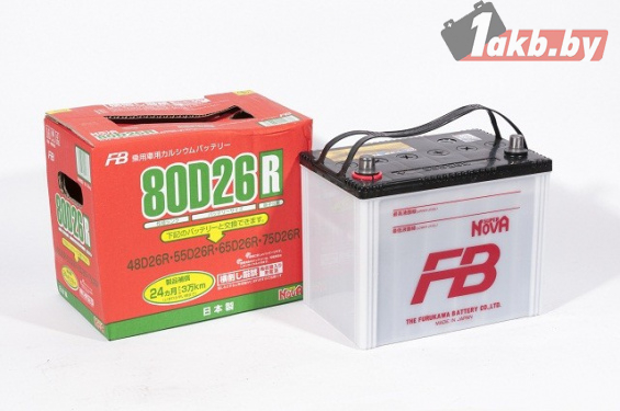 FURUKAWA 80D26L (68 А/ч, 700А) Обратная (L+), Японский стандарт JIS D26 для Toyota/Lexus/Nissan