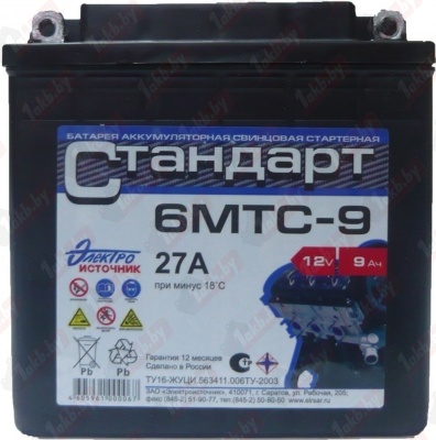 Стандарт 6МТС-10 (10 A/h), 50A L+