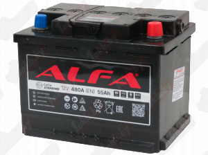 ALFA Standart (55 A/h) 480A, R+