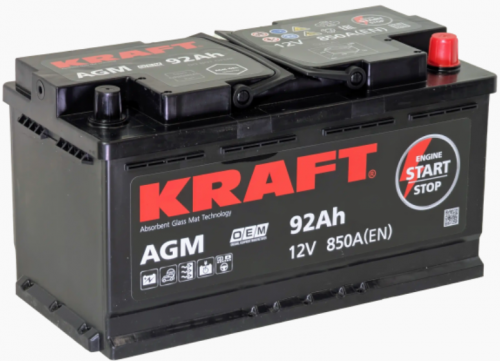 KRAFT AGM (92 A/h), 850A R+
