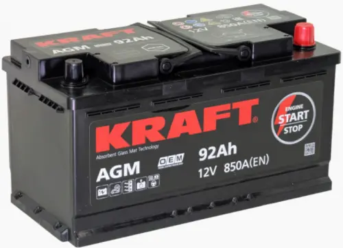 KRAFT AGM (92 A/h), 850A R+