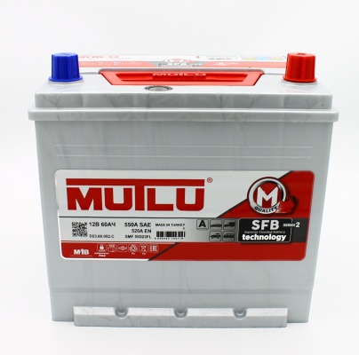 Mutlu Silver Calcium Asia SD-60E (60 А/ч, 520А) Обратная полярность, JIS 55D23R низкий корпус для Mazda 3, Toyota Corolla