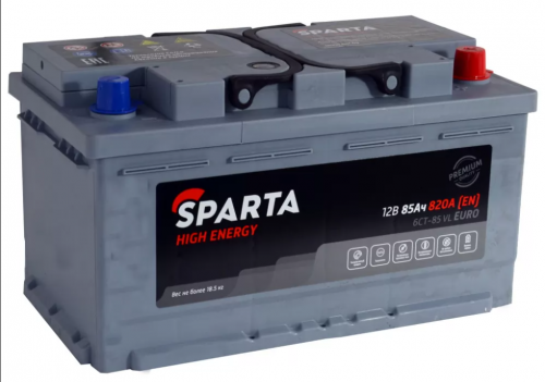 SPARTA High Energy (85 A/h), 820A R+ низкий