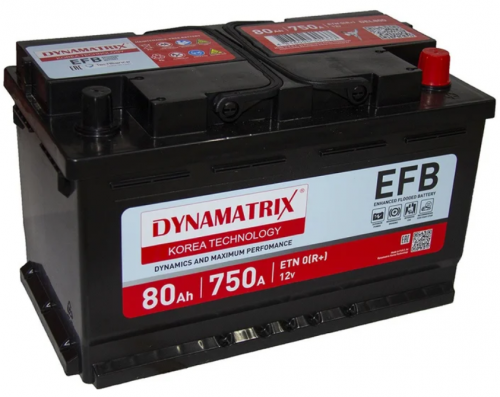 DYNAMATRIX-KOREA EFB DEL800 (80 A/h), 750A R+