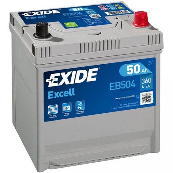Exide Excell EB504 (50 A/h), 360A R+ JIS