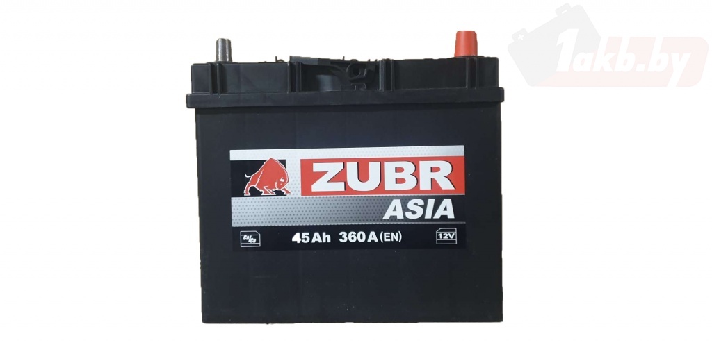 ZUBR Ultra ASIA ZU450J (45 А/ч, 360А EN) R+, узкие клеммы JIS для Hyundai/Kia