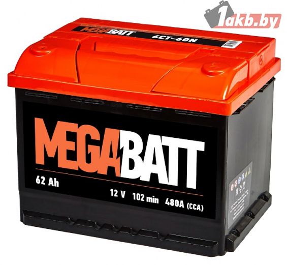 MEGA BATT 6СТ-62 62 A/h, 480А R+ MEGA BATT 6СТ-62 62 A/h, 480А R+