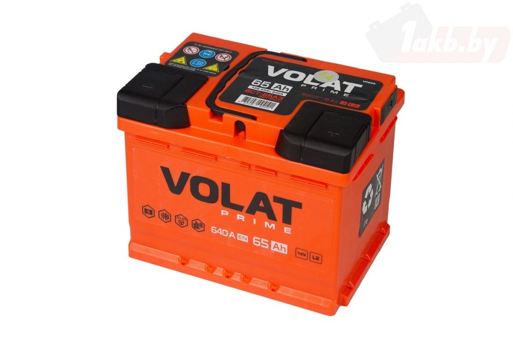 VOLAT Prime VP650 (65 А/ч, 640А) Прямая полярность, Низкий корпус 175мм B24L Hyundai/Kia