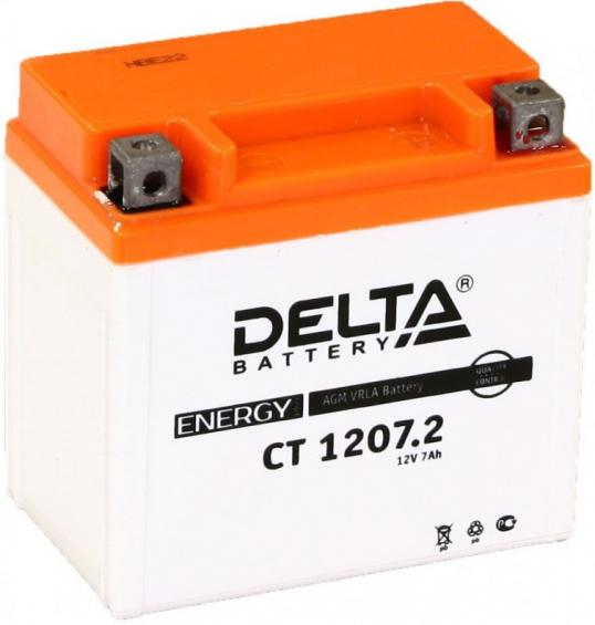 Delta CT 1207.2 (YTZ7S) (7 А/ч, 130А) Обратная (L+), AGM герметичный для Honda CBR600RR, Yamaha YZF-R6
