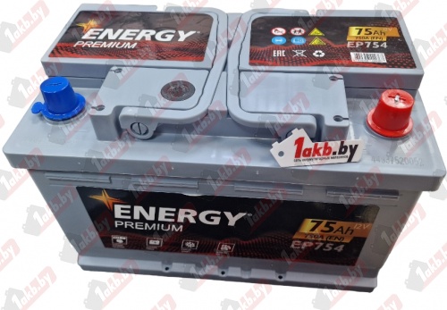 Energy Premium EP754 (75 A/h), 750A R+ низ.