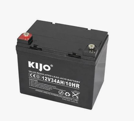 Аккумулятор Kijo 12V 34Ah AGM для ИБП (F2 клеммы), компактный корпус 195×130×163 мм