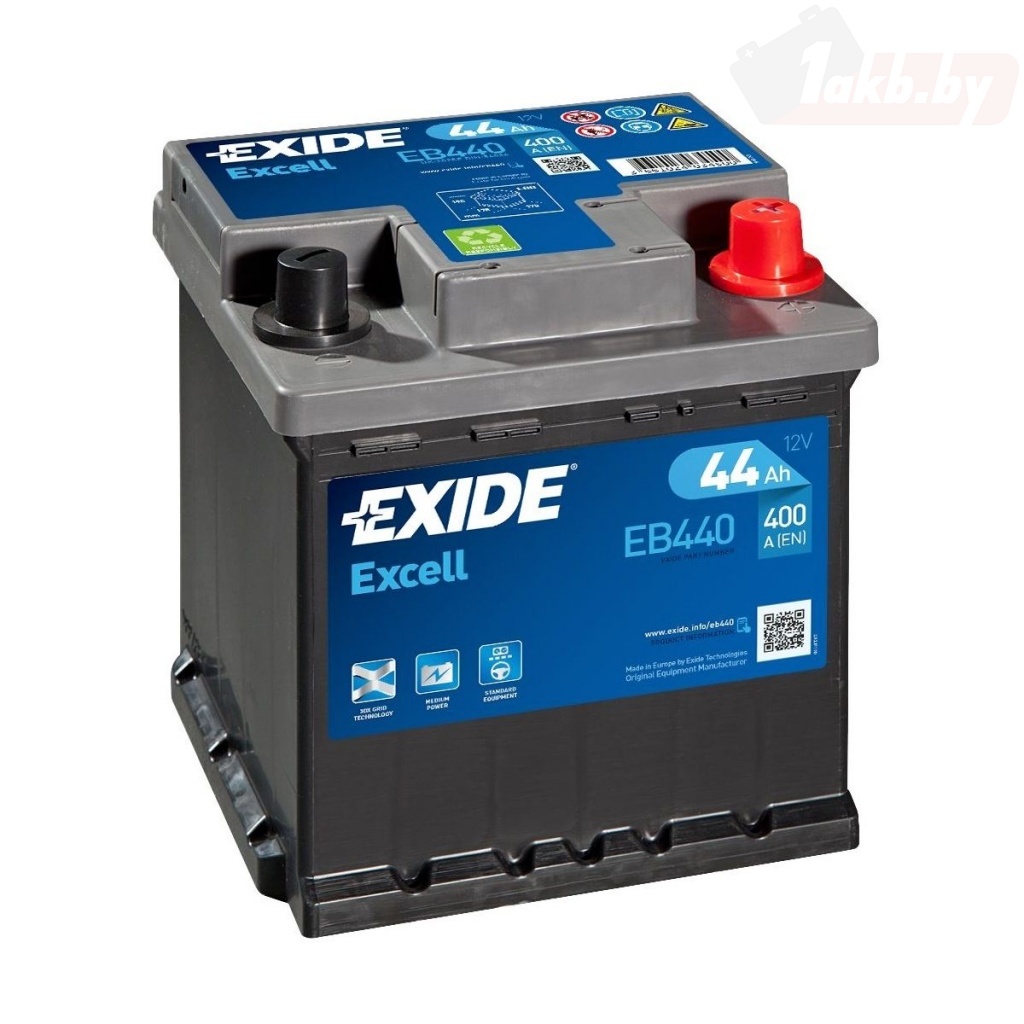 Exide Excell EB440 (44 A/h), 400A R+