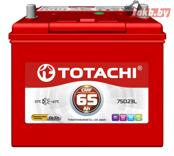 Totachi CMF75D23L (65 А/ч, 550А) Обратная полярность, Ca/Ca JIS D23 для Mazda CX-5 / Toyota Camry