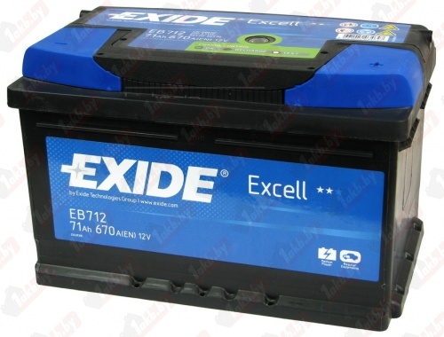 Exide Excell EB712 (71 A/h), 670A R+