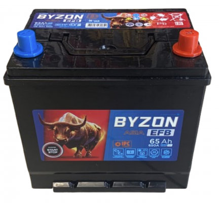 BYZON EFB Asia (65 А/ч, 650А) Обратная полярность, тонкие клеммы JIS для Mazda CX-5 / Toyota Camry