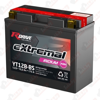 RDrive eXtremal Iridium AGM YT12B-BS (10,5 A/h), 175A L+