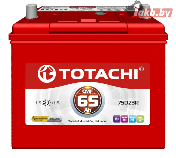 Totachi CMF75D23L (65 А/ч, 550А) Прямая полярность, JIS D23L для Mazda CX-5 и Lexus RX