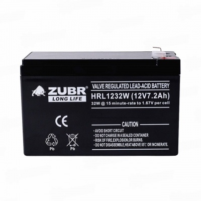 Аккумулятор Аккумулятор для ИБП Zubr HRL1232W (12V, 7.2 Ah)