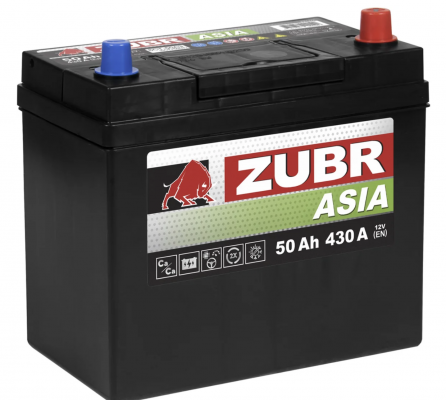 Zubr Premium Asia ZU500JP (50 А/ч, 430А) Обратная (R+), тонкие клеммы JIS B24 для Mitsubishi Colt / Toyota Vitz