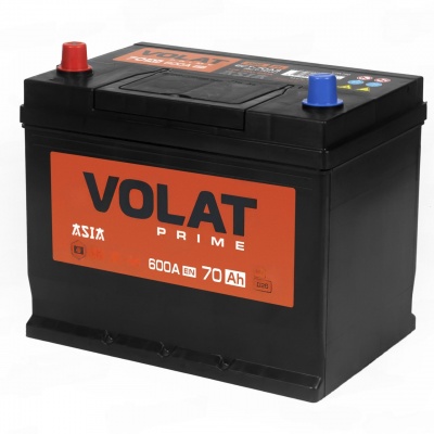 Volat Prime Asia (70 А/ч, 600А) L+, корпус D26L с нижним буртиком, Mazda CX-5 / Toyota Camry