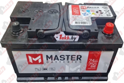 MASTER BATTERIES (74 A/h) 680A R+ низ.