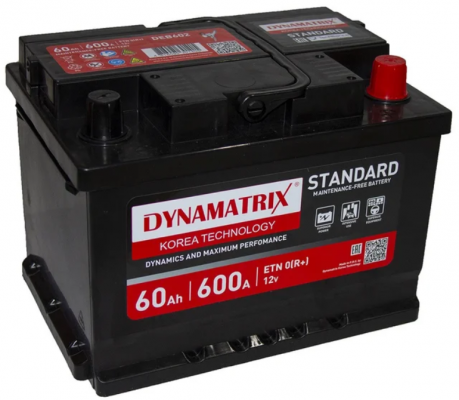 DYNAMATRIX-KOREA STANDARD DEB602 (60 A/h), 600A R+ низ.