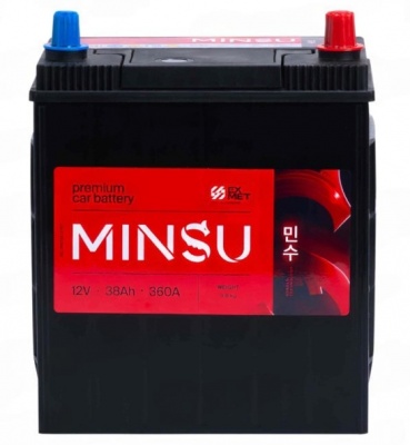 MINSU Asia (38 А/ч, 360А) Обратная полярность, корпус B19R для Hyundai/Kia