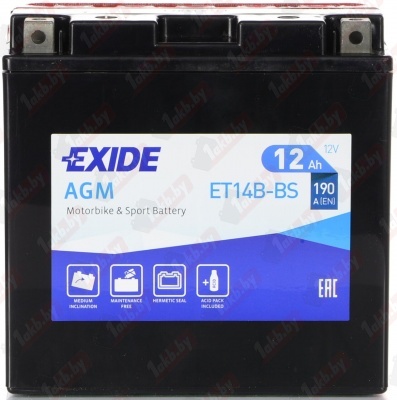 Exide ET14B-BS (12 A/h), 190A L+