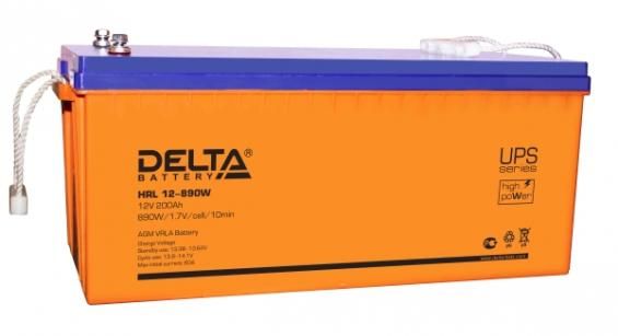 Аккумулятор Delta HRL 12-890W (200 А/ч) AGM для ИБП, 890 Вт/эл, клеммы M8