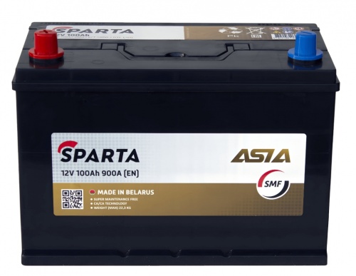 SPARTA Asia (100 А/ч, 900А) L+, Ca/Ca низкий корпус 225мм для Hyundai Santa Fe, Kia Sorento SPARTA Asia (100 А/ч, 900А) L+, Ca/Ca низкий корпус 225мм для Hyundai Santa Fe, Kia Sorento