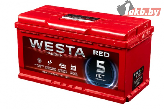 Westa Red 6СТ-100 (100 А/ч, 910А) Обратная полярность, усиленный пусковой ток для дизельных SUV и коммерческого транспорта