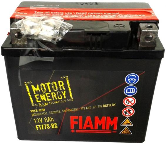 FIAMM FTZ7S-BS (6 А/ч, 90А) L+, AGM мотоаккумулятор для скутеров и мотоциклов