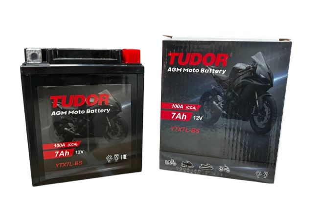 Tudor YTX7L-BS (7 А/ч, 80А) Обратная (R+), AGM сухозаряженный для скутеров и мопедов - фото 3