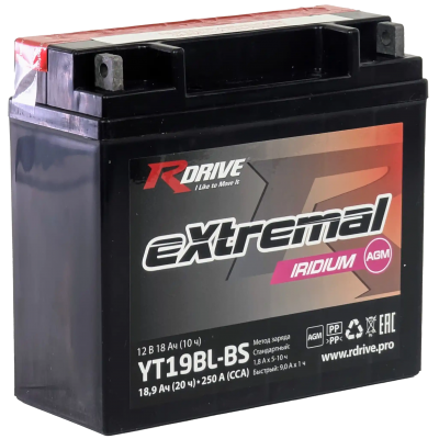 RDrive eXtremal Iridium YT19BL-BS (18 A/h), 250A R+