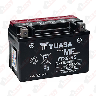 Yuasa YTX9 (8 A/h), 135A L+