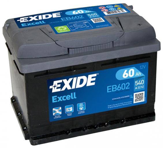 Exide Excell EB602 (60 A/h), 540A R+
